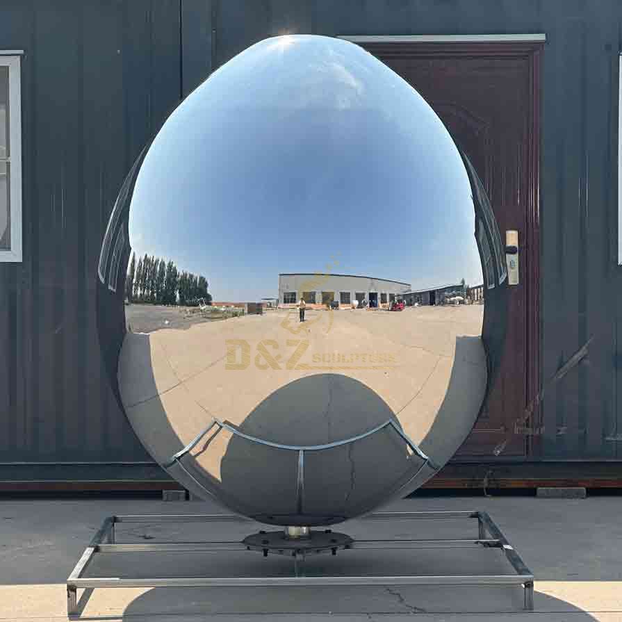 Polished Stainless Steel Giant Egg Sculpture 1