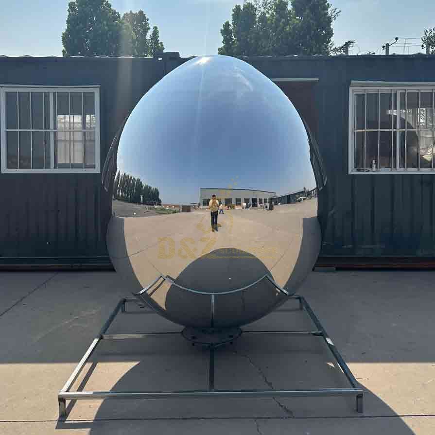 Polished Stainless Steel Giant Egg Sculpture 3