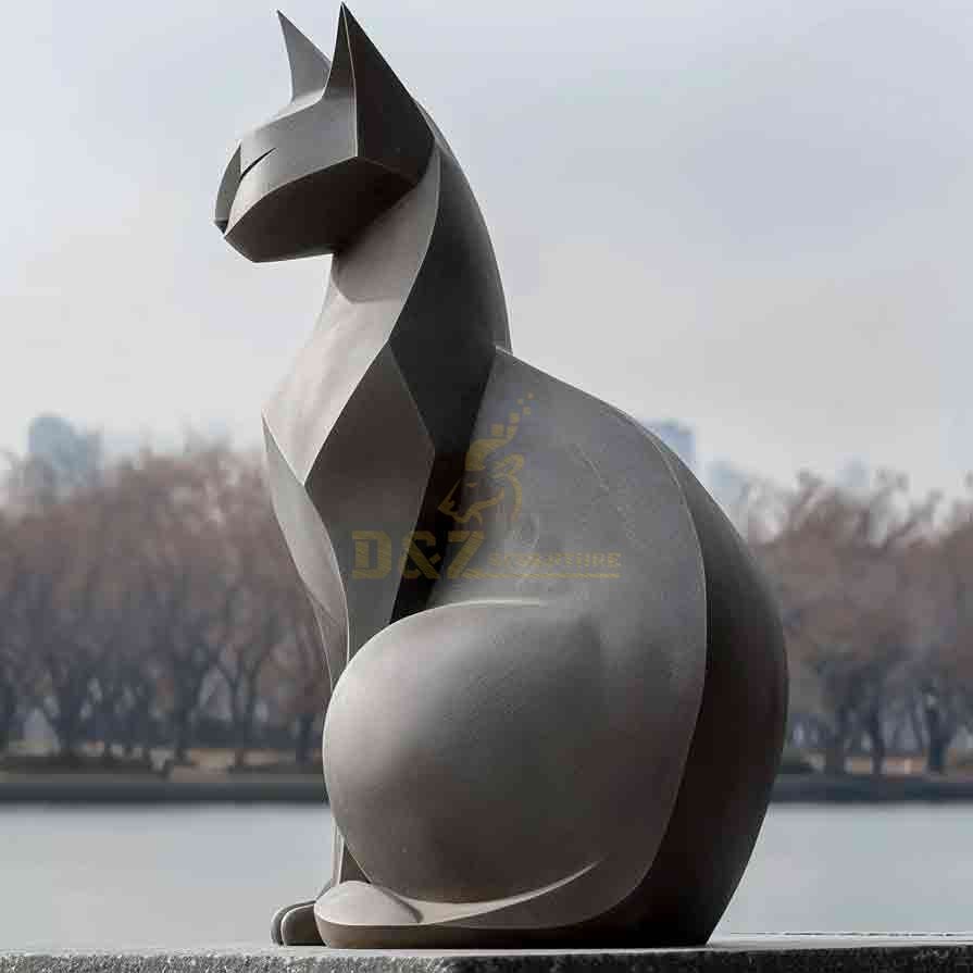 Custom Large Abstract Bronze Cat Sculpture For Sale 3