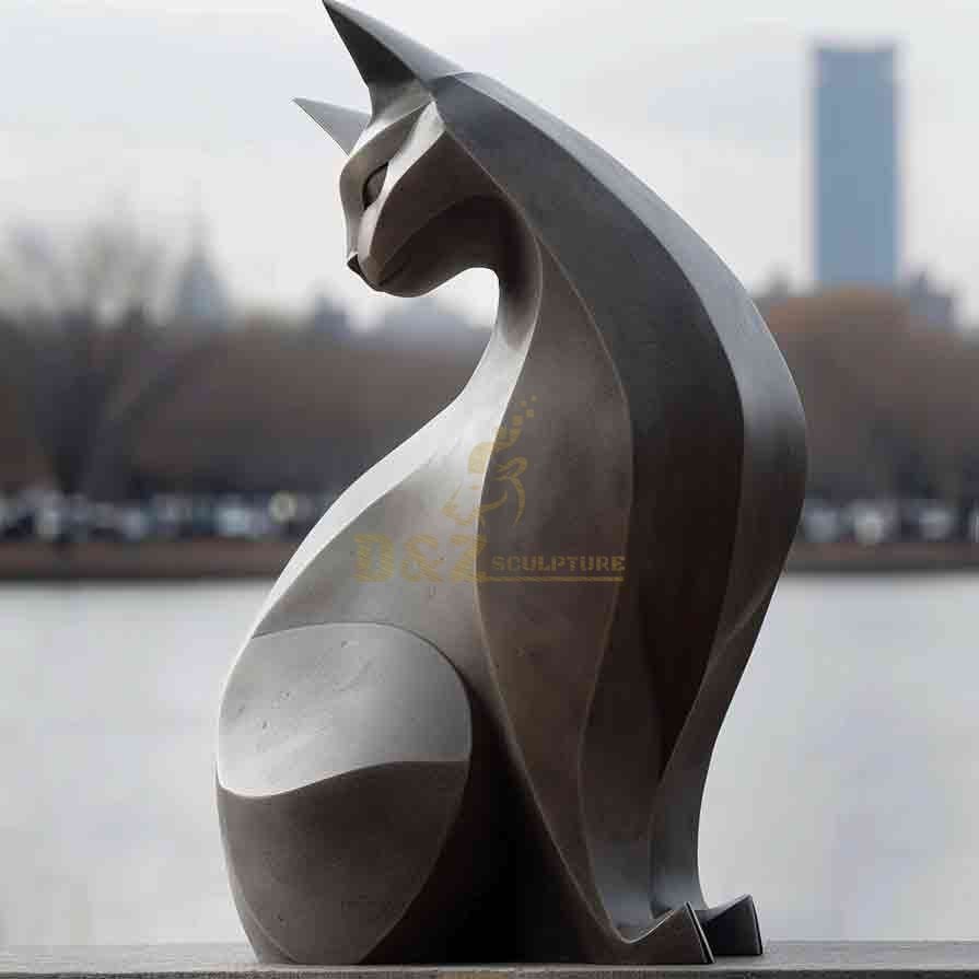 Custom Large Abstract Bronze Cat Sculpture For Sale 5