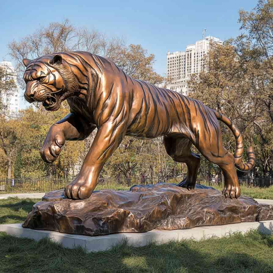 Life Size Bronze Tiger Statue For Garden 1