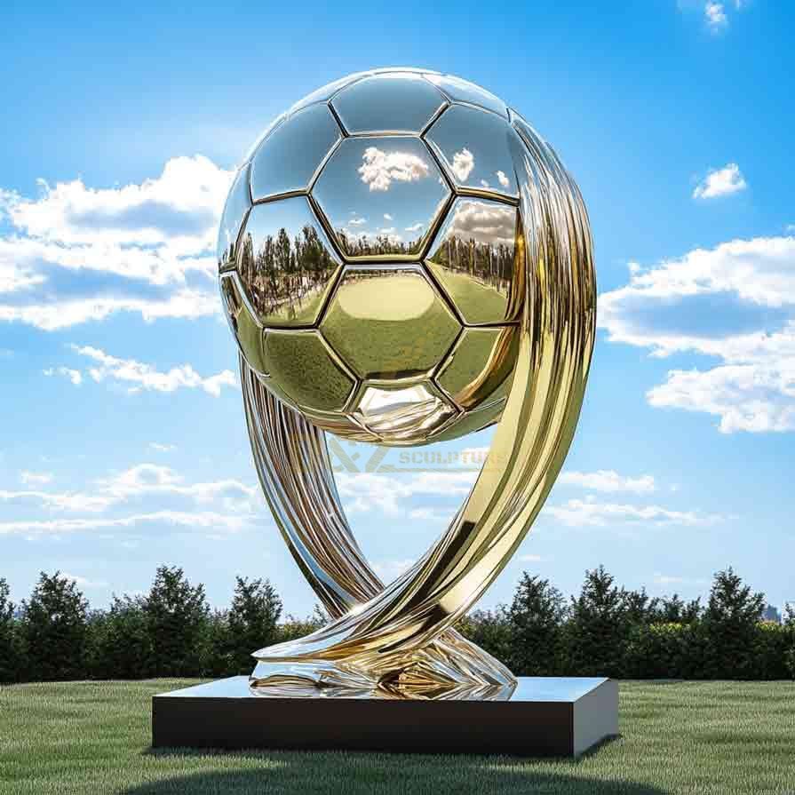 Stainless Steel Football Sculpture | World Cup Theme 4