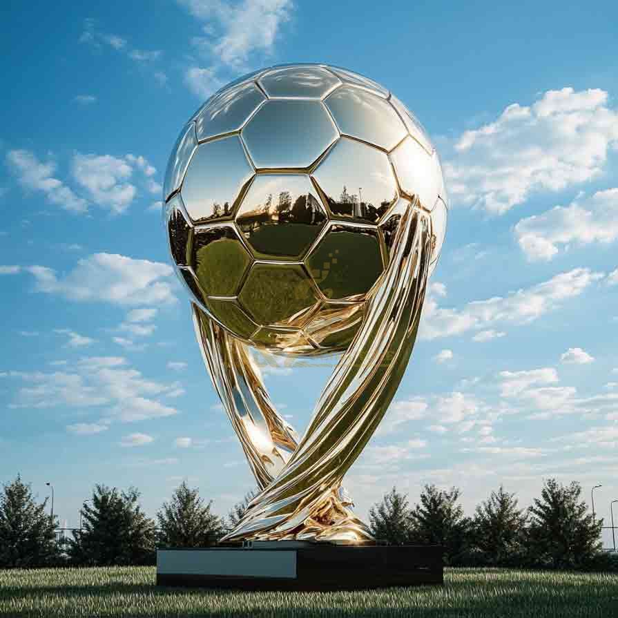 Stainless Steel Football Sculpture | World Cup Theme 5