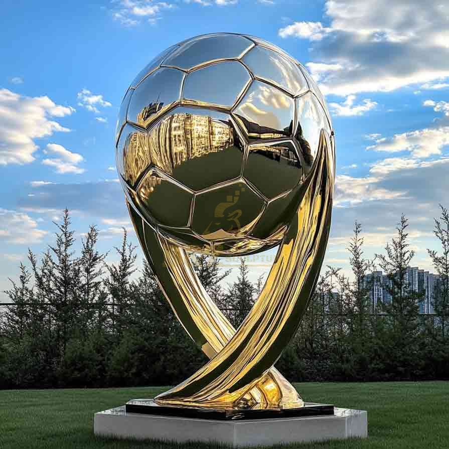 Stainless Steel Football Sculpture | World Cup Theme 6