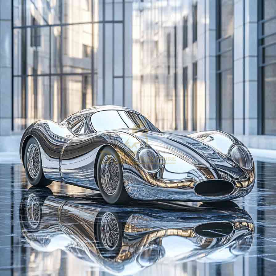 Stainless Steel Car Sculpture | Outdoor Art Decor 1