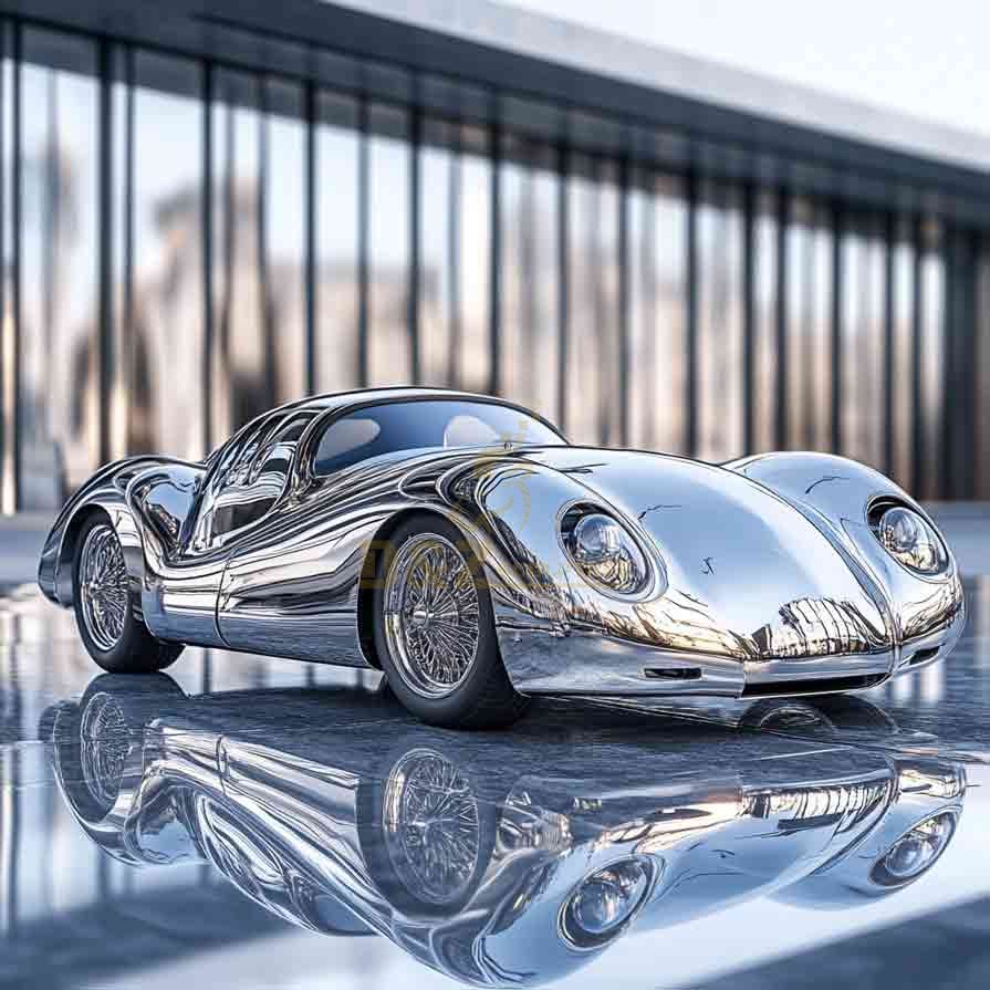 Stainless Steel Car Sculpture | Outdoor Art Decor 2