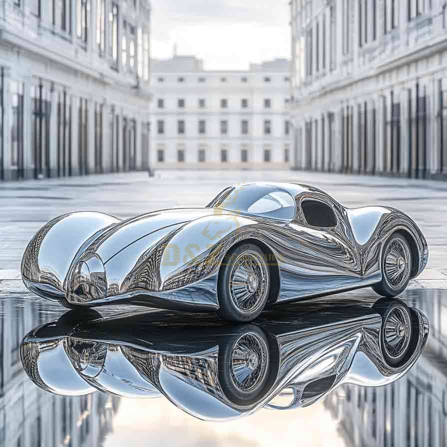 Stainless Steel Car Sculpture | Outdoor Art Decor 5