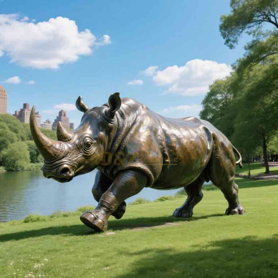 Life Size Bronze Rhino Statue For Sale 5