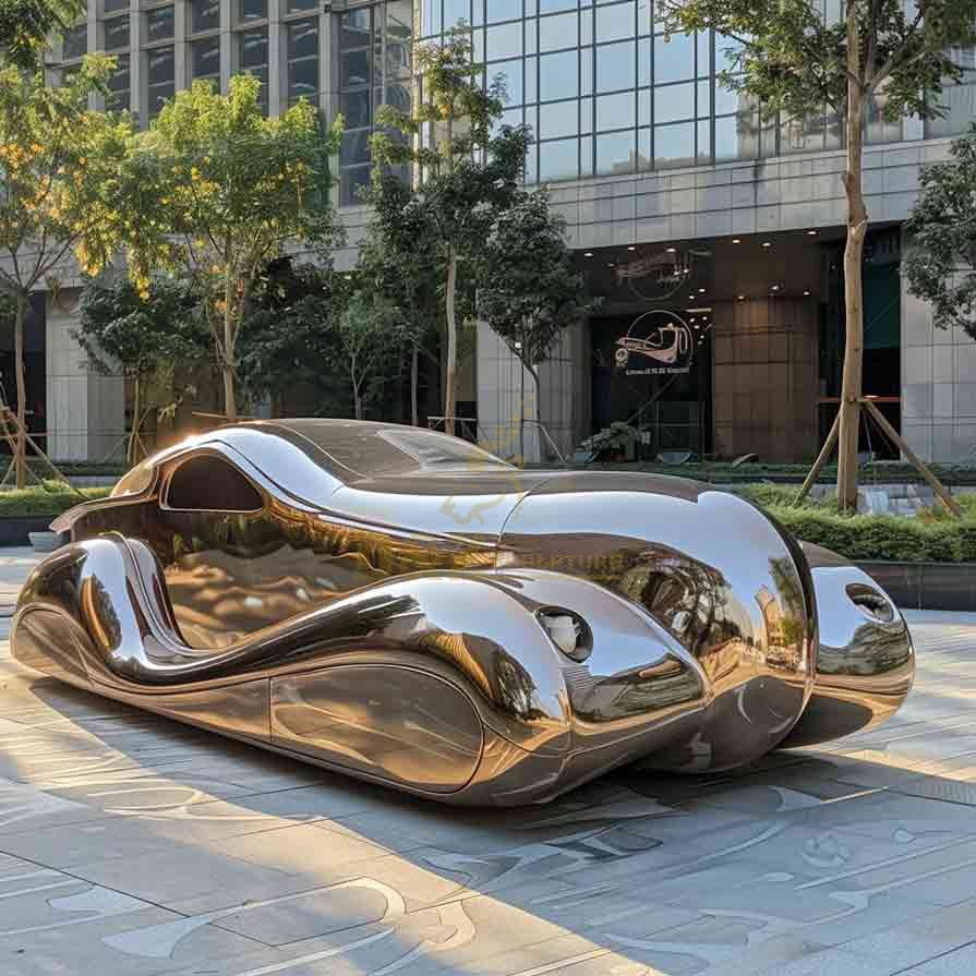 10-1 Creative Metal Car Sculptures for Commercial Landscapes