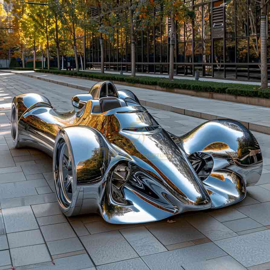 10-3 Creative Metal Car Sculptures for Commercial Landscapes