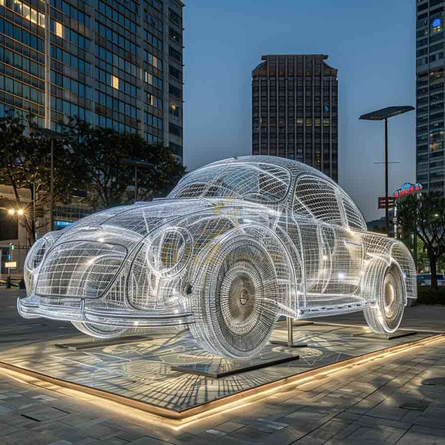 10-4 Creative Metal Car Sculptures for Commercial Landscapes