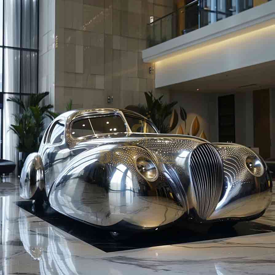 10-8 Creative Metal Car Sculptures for Commercial Landscapes