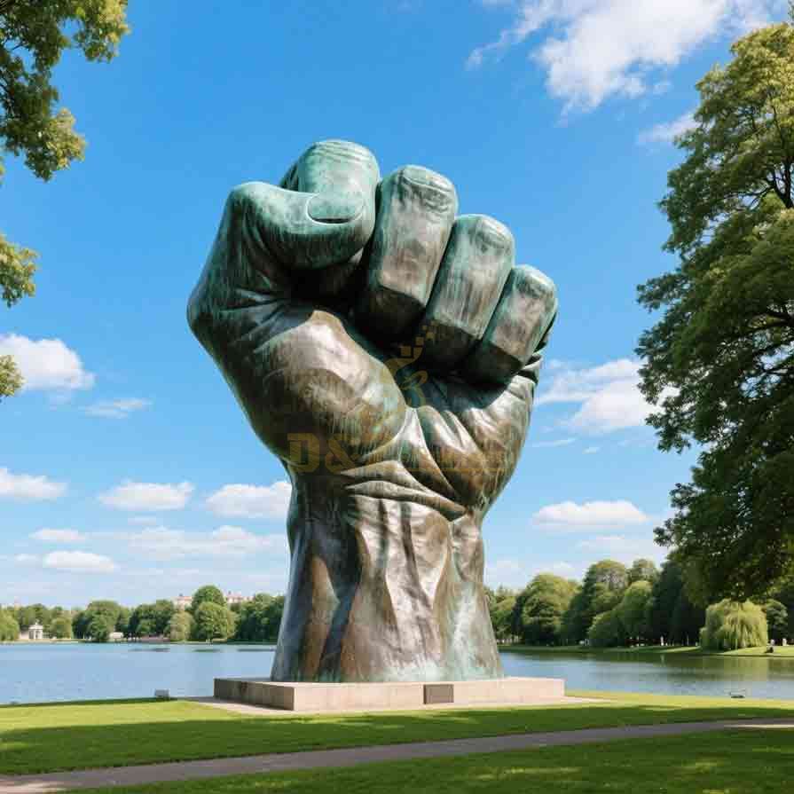 Powerful Giant Bronze Fist Sculpture For Sale 5