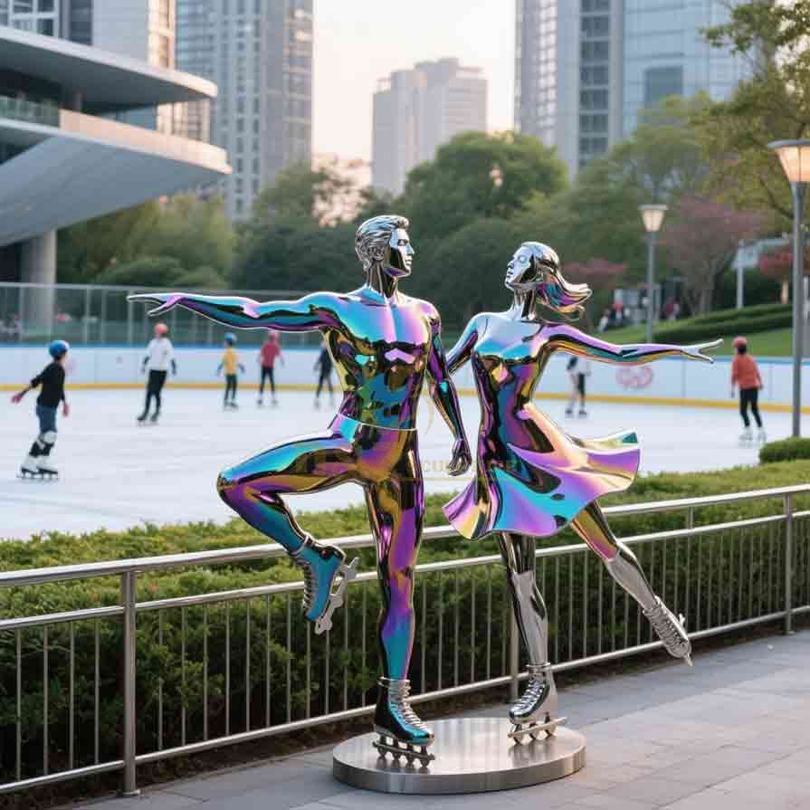Stainless Steel Double Gymnast Sculpture for Outdoor Art 5