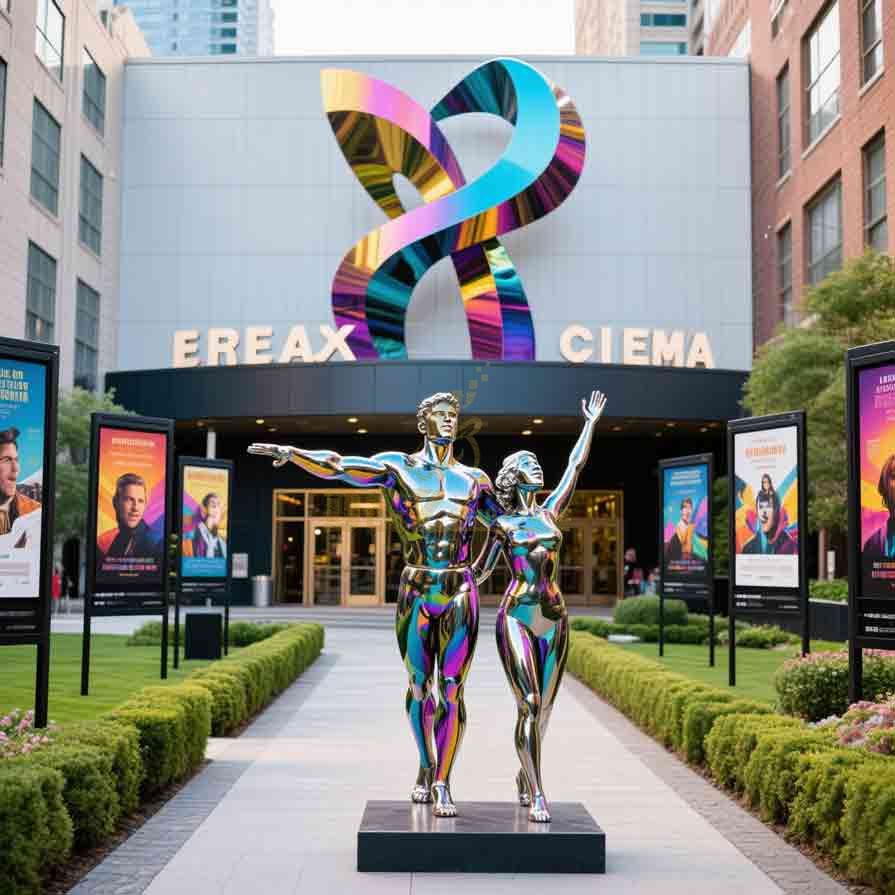 Stainless Steel Double Gymnast Sculpture for Outdoor Art 6