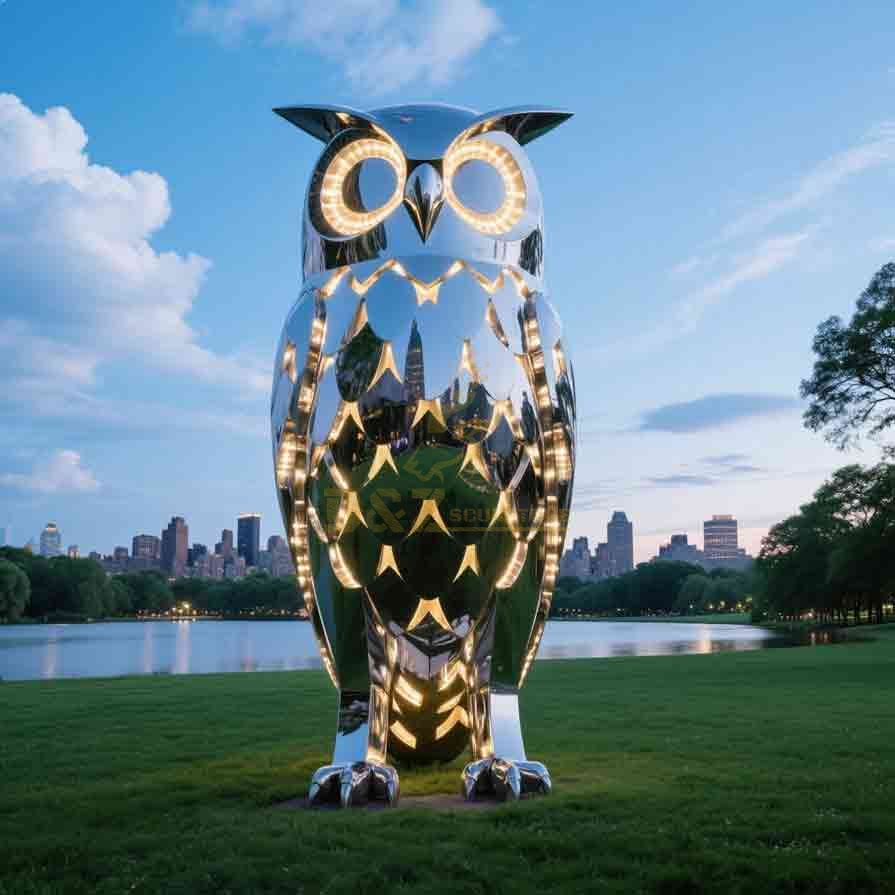 Modern Abstract Large Metal Owl Sculpture For Garden 5