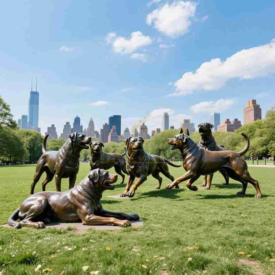 Life Size Outdoor Bronze Rottweiler Dog Statue For Sale 5