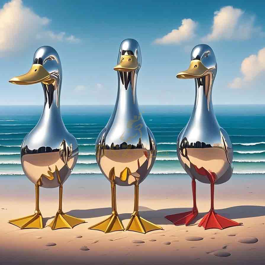 Modern Abstract Metal Duck Sculpture For Sale 2