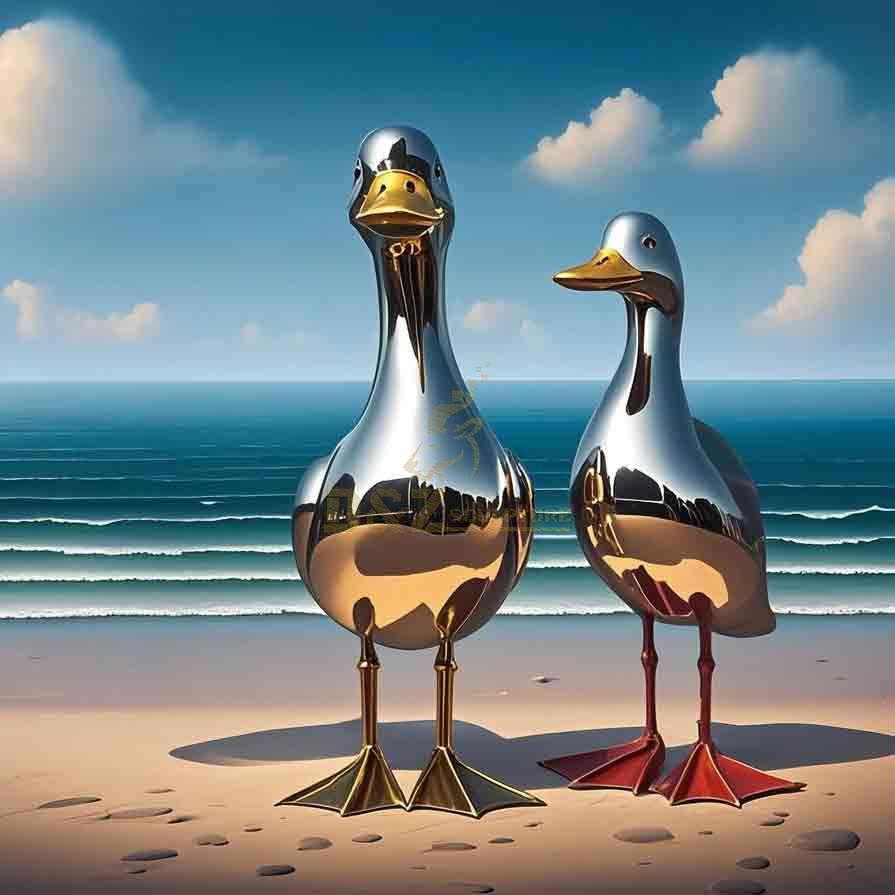 Modern Abstract Metal Duck Sculpture For Sale 6