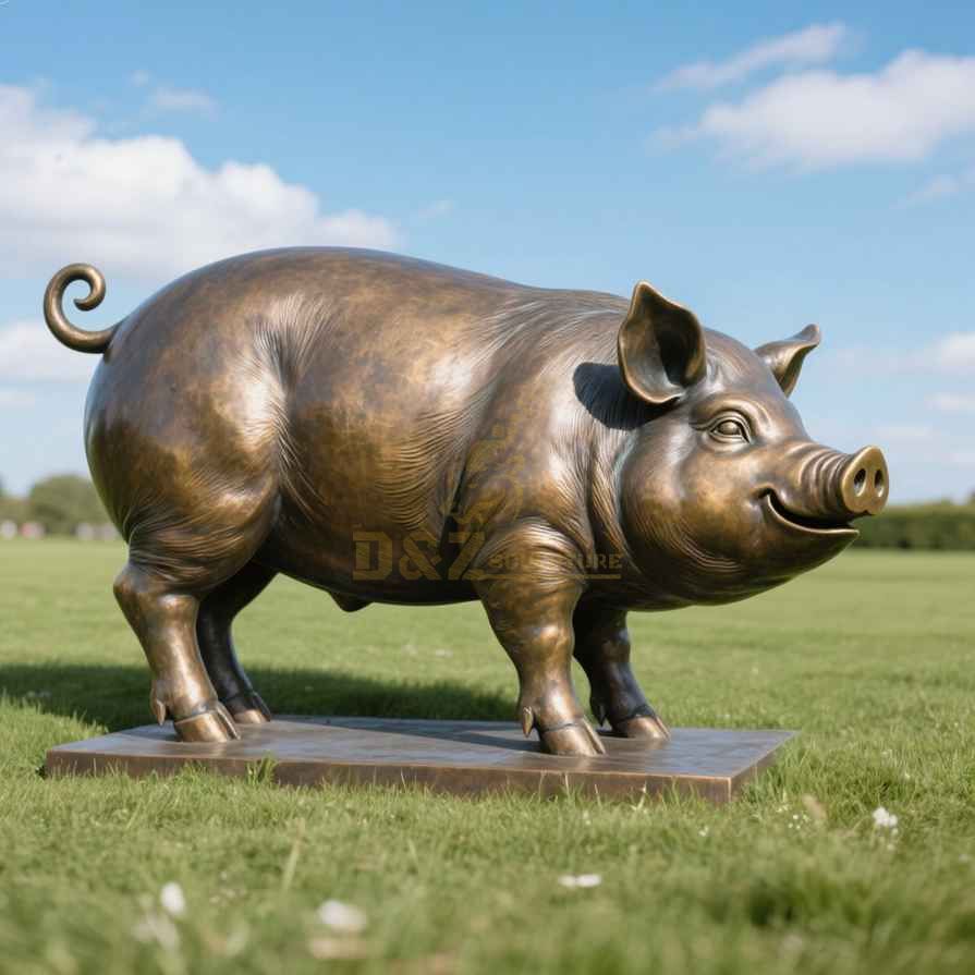Large Outdoor Bronze Pig Statue For Sale 4