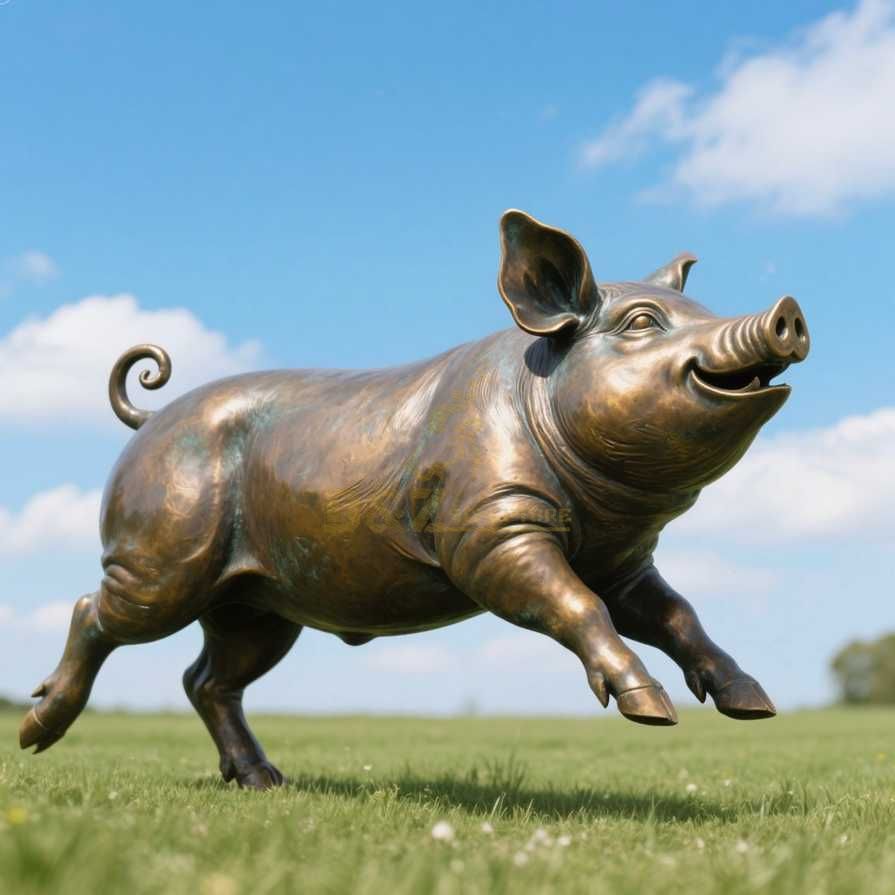 Large Outdoor Bronze Pig Statue For Sale 6