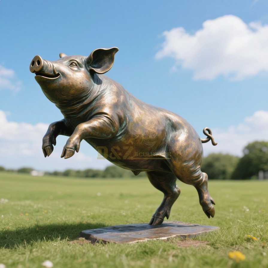 Large Outdoor Bronze Pig Statue For Sale 7
