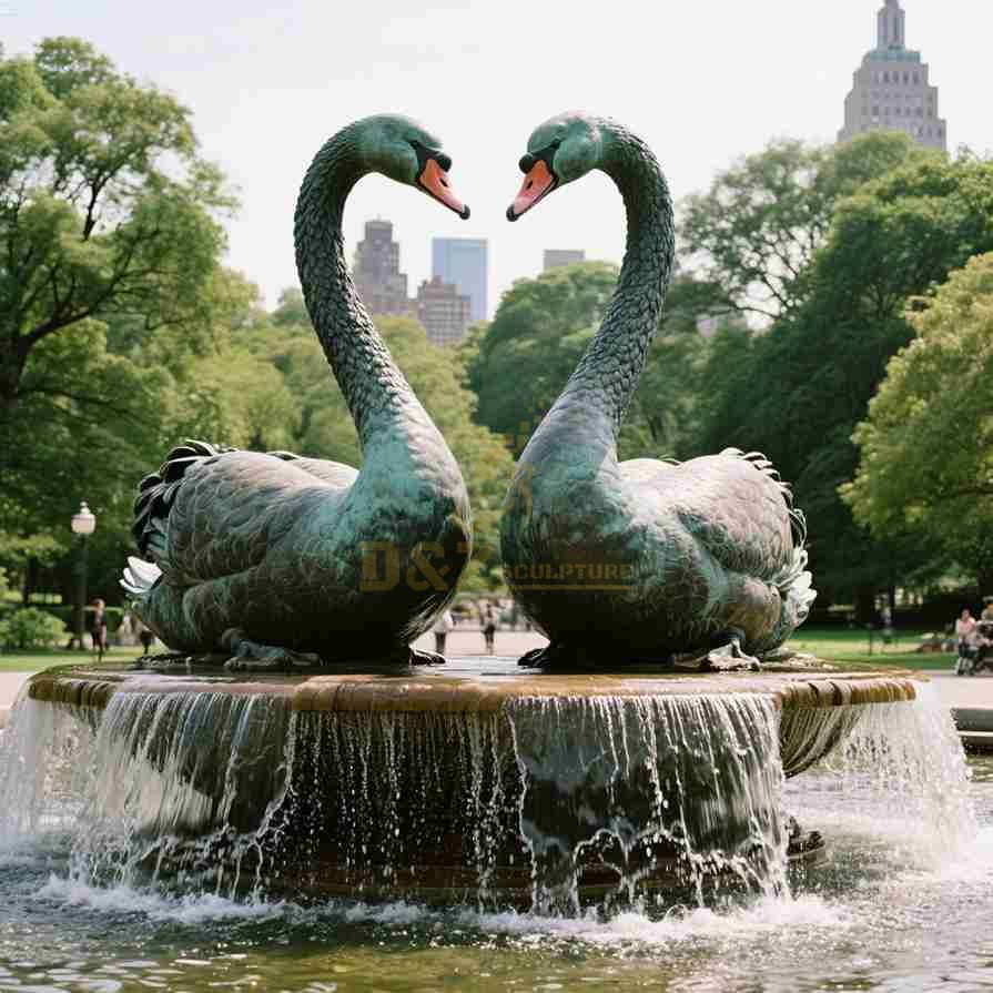 Large Outdoor Bronze Swan Fountain For Sale 2