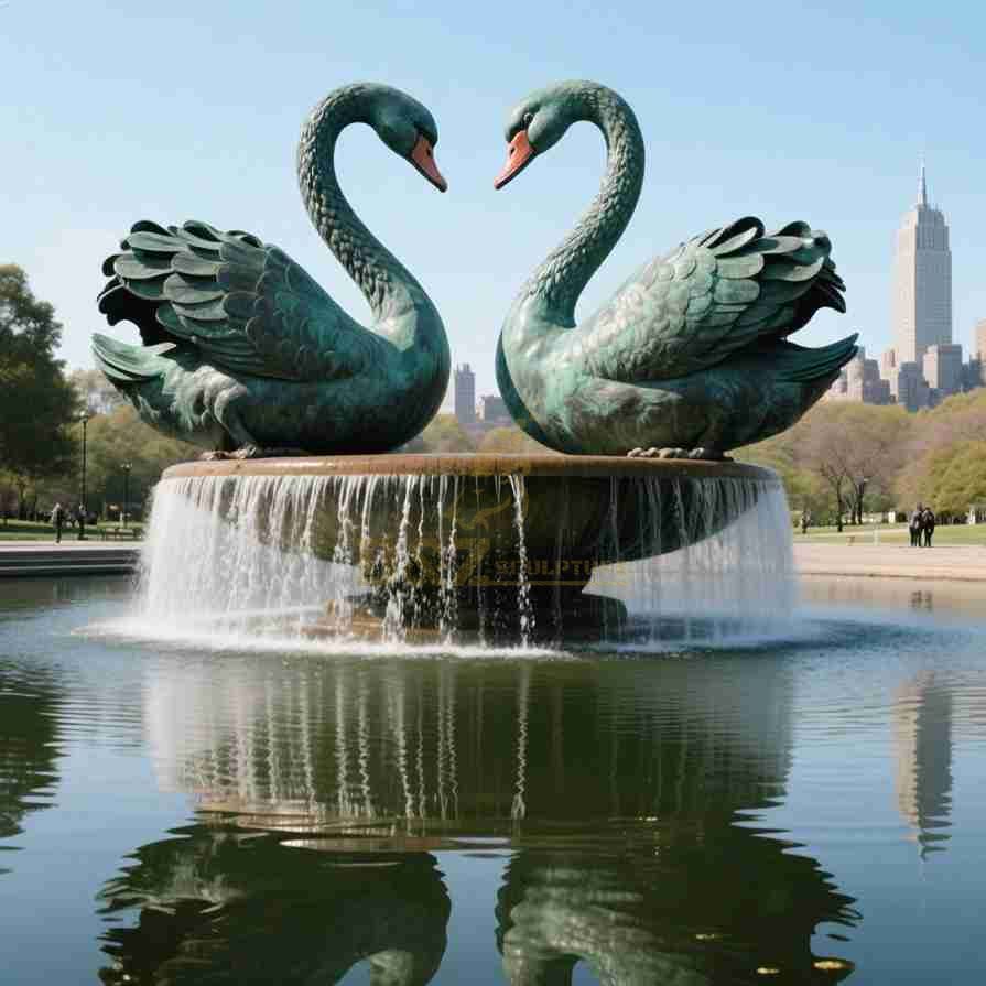 Large Outdoor Bronze Swan Fountain For Sale 7