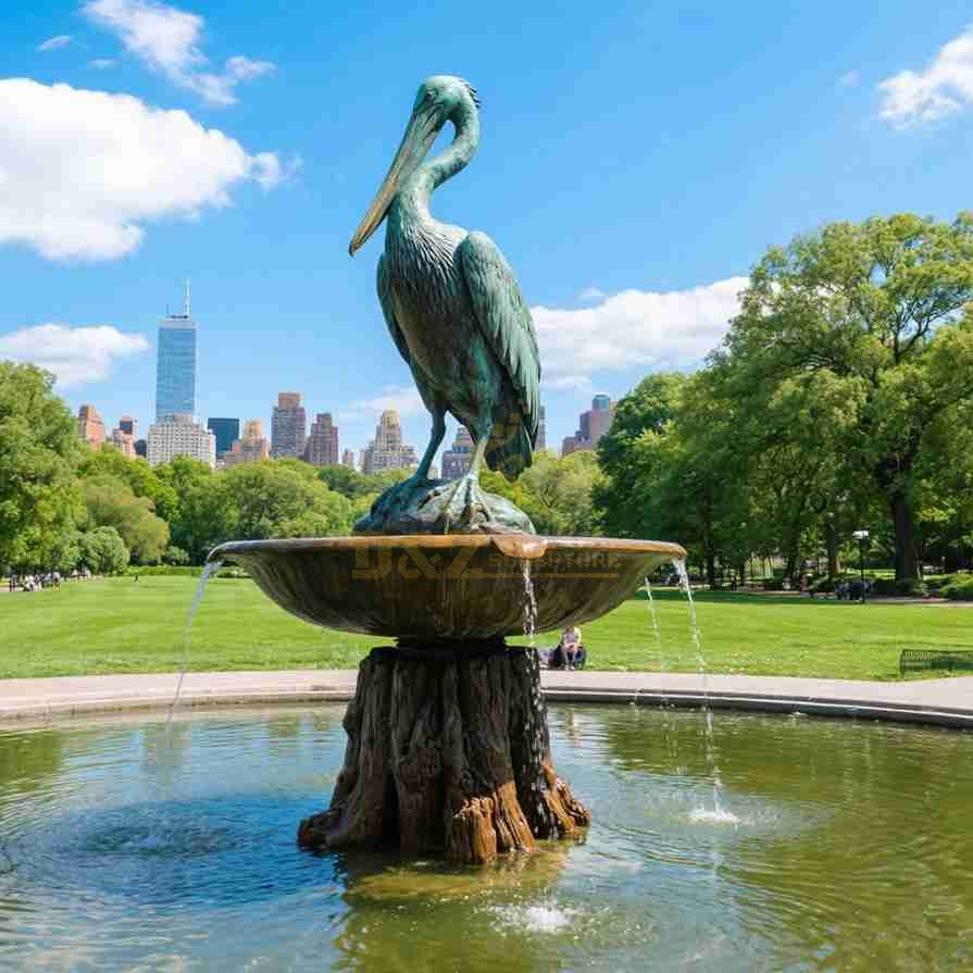 Elegant Bronze Garden Pelican Outdoor Fountain 1