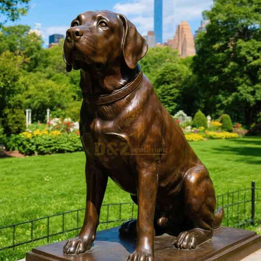 Bronze Chocolate Lab Dog Statue – Garden Decor, Multiple Poses 3