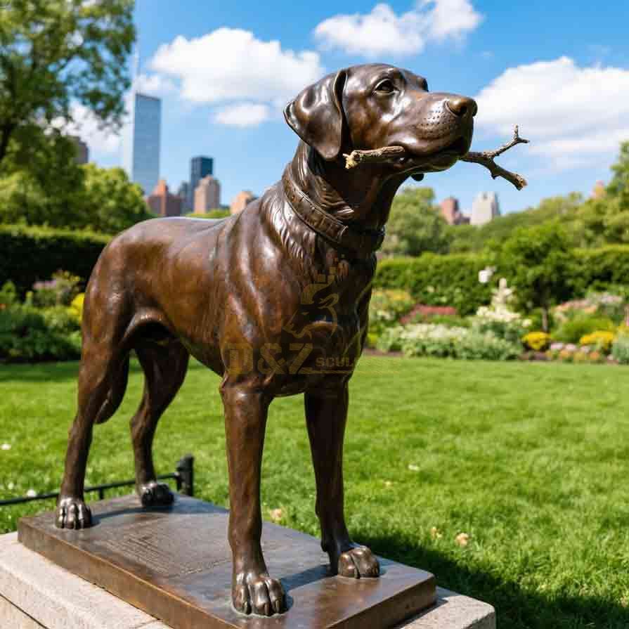 Bronze Chocolate Lab Dog Statue – Garden Decor, Multiple Poses 4