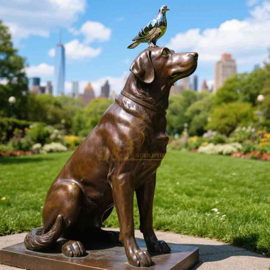 Bronze Chocolate Lab Dog Statue – Garden Decor, Multiple Poses 6
