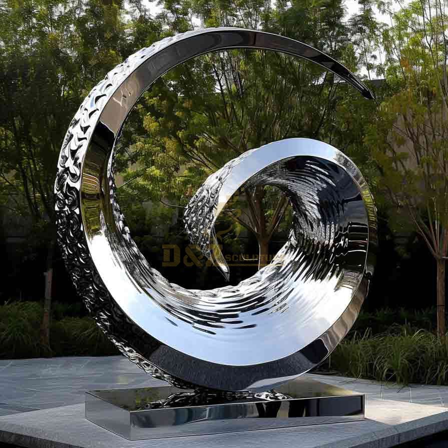 Modern Abstract Metal Moon Wave Sculpture for Sale 6
