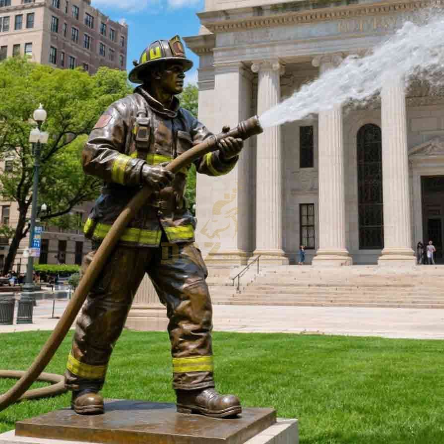 Life Size Bronze Firefighter Statues for Sale | Memorial Hero Statue 4