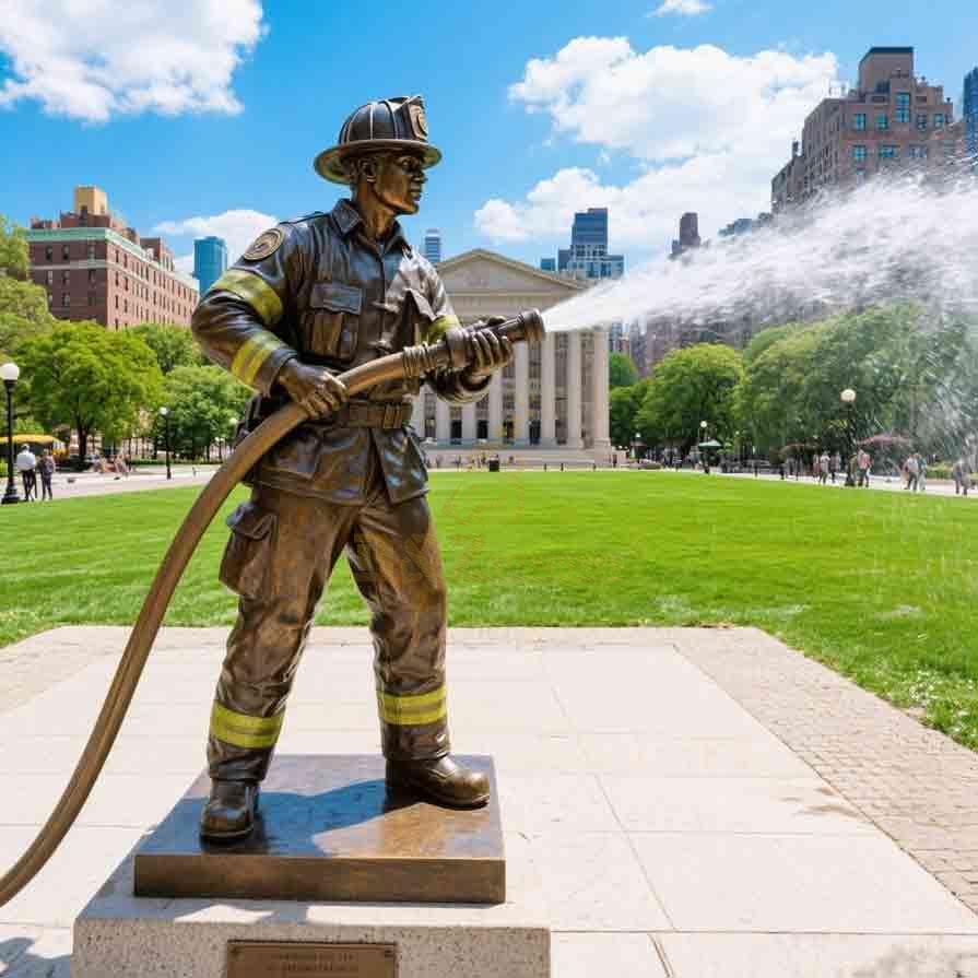 Life Size Bronze Firefighter Statues for Sale | Memorial Hero Statue 5