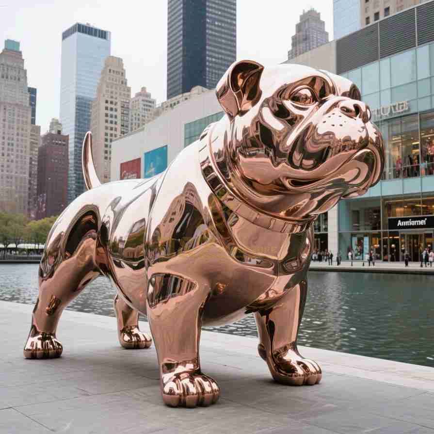 Large Colorful Metal Bulldog Sculpture | Outdoor Decor 1