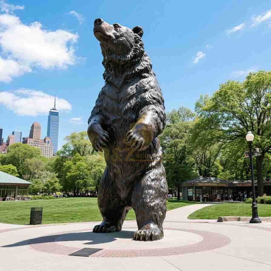Large Bronze Grizzly Bear Statue for Garden 3