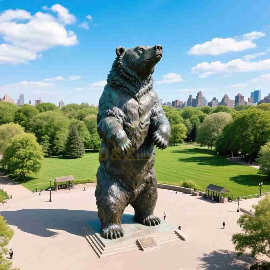 Large Bronze Grizzly Bear Statue for Garden 7