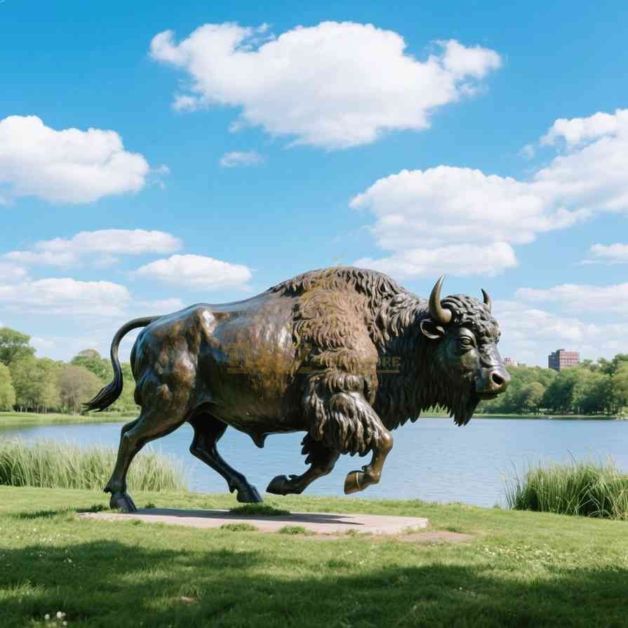Outdoor Bronze Canadian Yak Statue Full Of Power 1