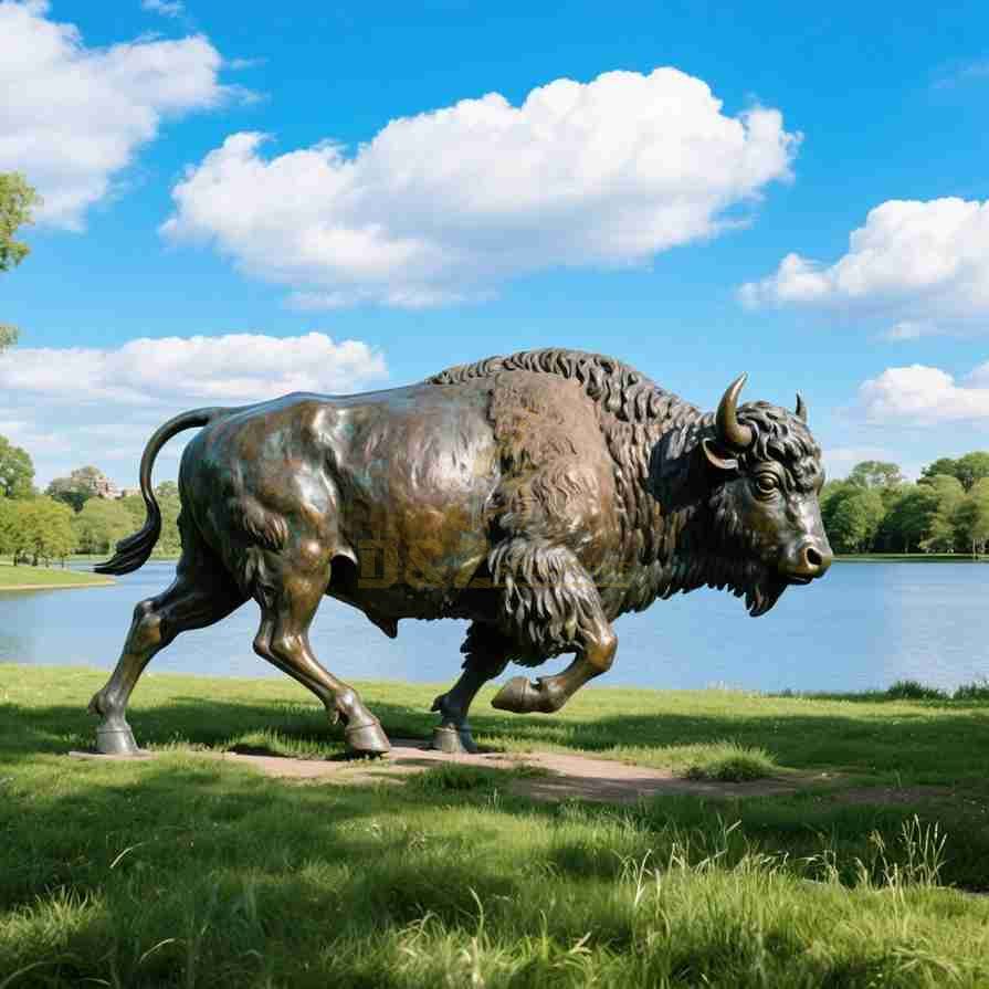Outdoor Bronze Canadian Yak Statue Full Of Power 3
