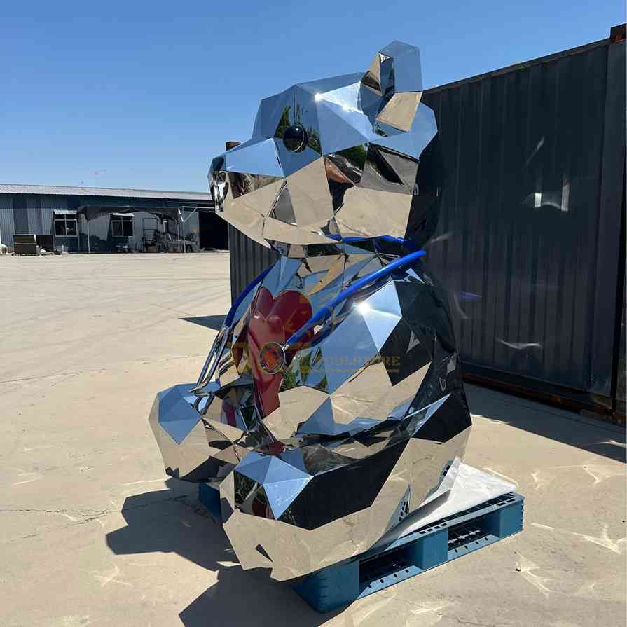 Large Abstract Metal Geometric Bear Sculpture | Doctor Bear 8