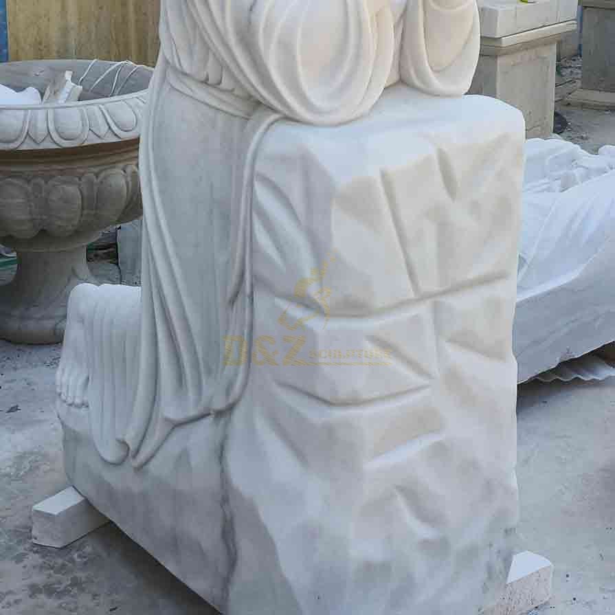 Life Size White Marble Jesus Kneeling in Prayer Statue 7