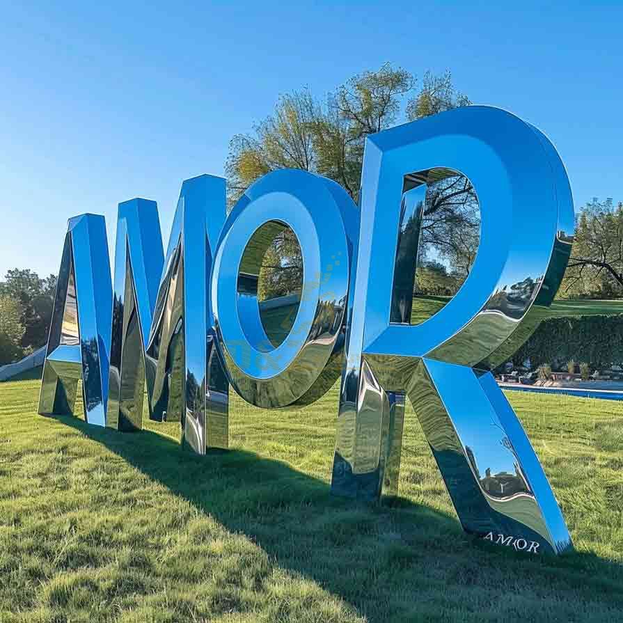 Amor Sculpture – Large Outdoor Metal Letter Art 1