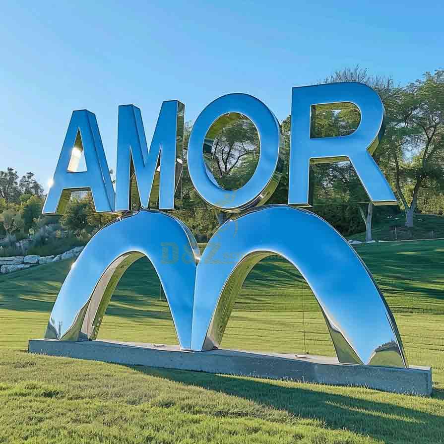 Amor Sculpture – Large Outdoor Metal Letter Art 2