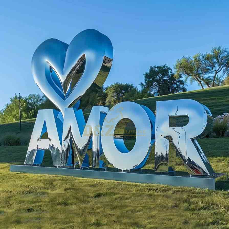 Amor Sculpture – Large Outdoor Metal Letter Art 3