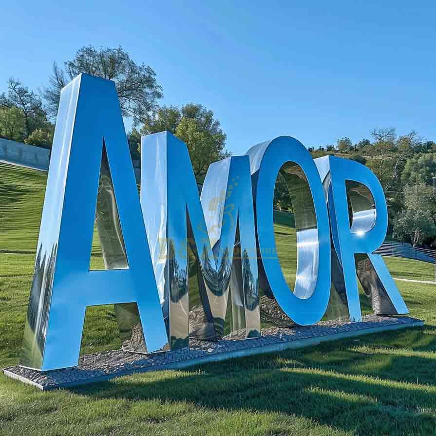 Amor Sculpture – Large Outdoor Metal Letter Art 5