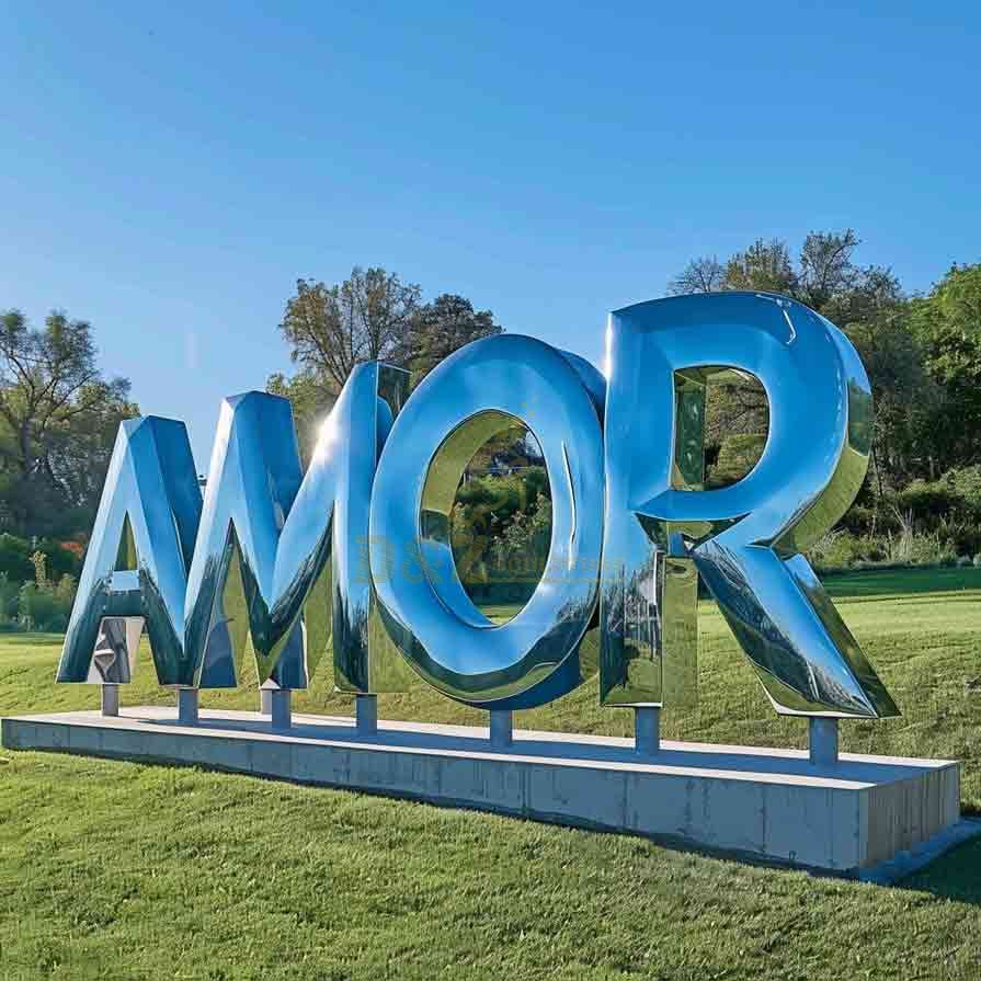 Amor Sculpture – Large Outdoor Metal Letter Art 7