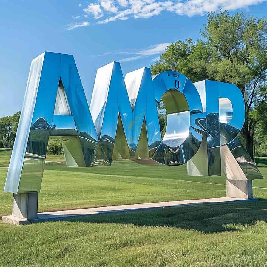 Amor Sculpture – Large Outdoor Metal Letter Art 8