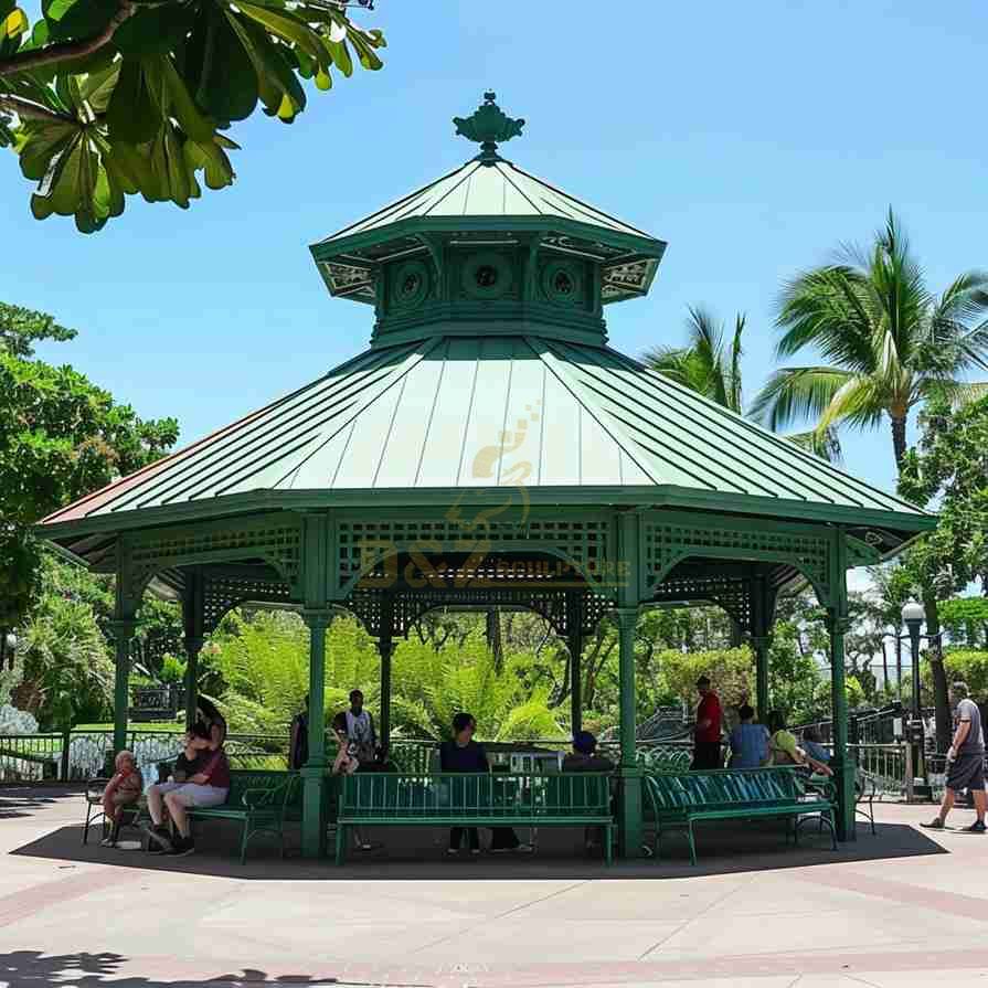 Large Garden Metal Octagon Gazebo For Sale 1