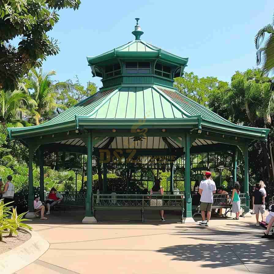 Large Garden Metal Octagon Gazebo For Sale 2